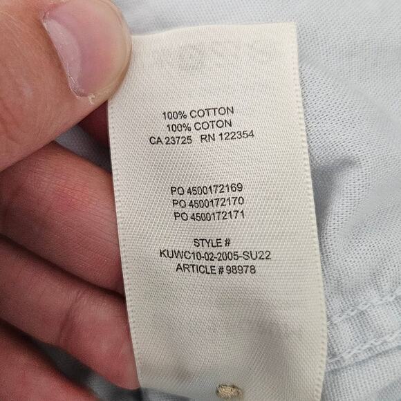 🆓 FREE DENIM FORUM Light Blue Button Down Long Sleeve Top Extra Extra Small - Picture 7 of 8